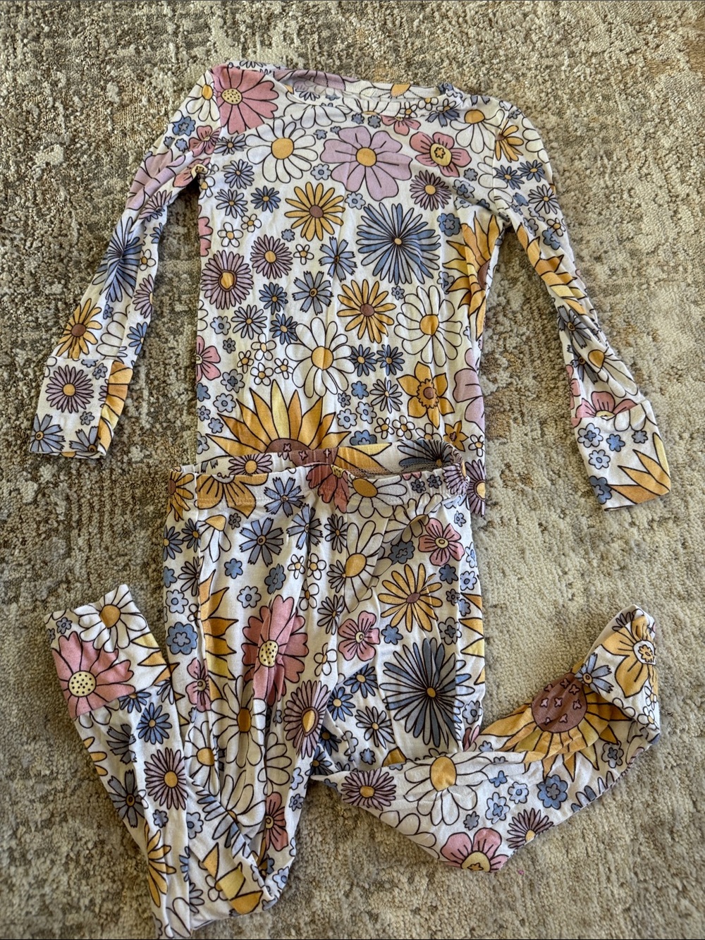 Posh Peanut Girls Floral Pajama Set 3T-4T